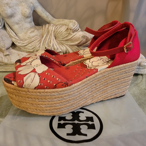 Tory Burch Espidrilles Floral Platform 110 - Picture 2 of 12